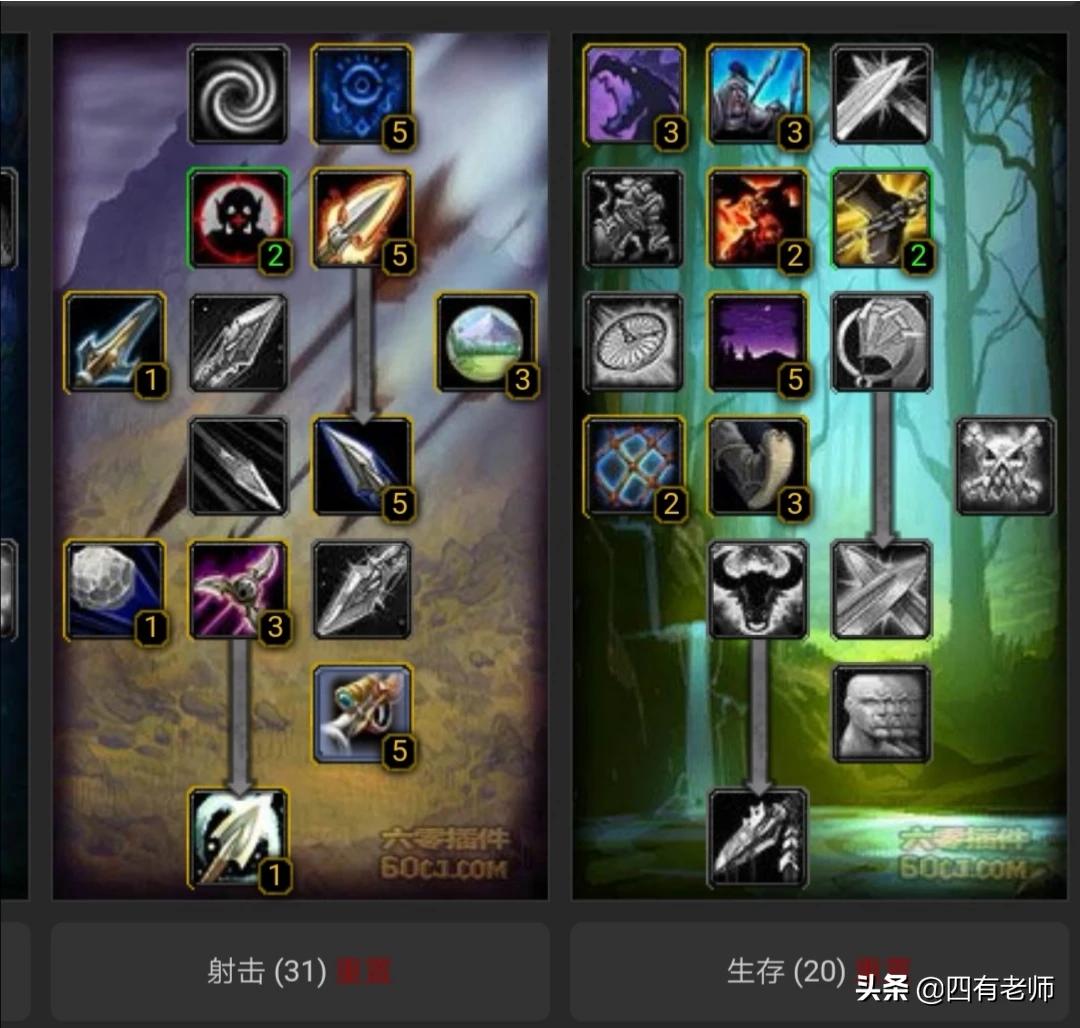 现在魔兽世界怀旧服猎人PVE射击天赋哪一种比较好?如图所示? 现在魔兽世界怀旧服猎人PVE射击天赋哪一种比较好?如图所示?