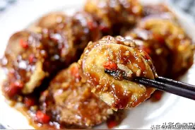 蒸炒都美味，羊肉酿茄盒，做法简单软糯鲜嫩，蒜蓉炸好才叫有特色图片