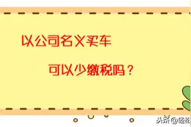 据说以公司的名义买车可以少缴税？实力揭秘买车“内幕”图片