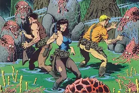 经典游戏《恐龙快打》漫画最阴暗的章节，整个部落被药物变成章鱼图片