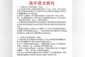 高中语文：病句解析50道选择题(含解析答案)图片