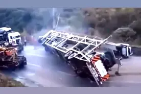 重型卡车的恐怖车祸，无法想像