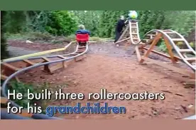 美国退休航天员爷爷自建3座过山车 宝宝嗨到模糊图片