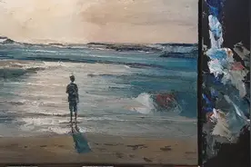 只是油画｜俄罗斯风景油画技法示范，海滩海浪海洋