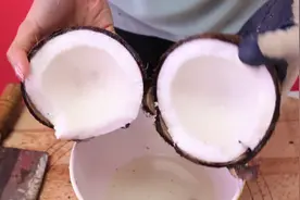 听说椰子有这样几种正确的打开方式，吃椰子困难的小伙伴看过来图片
