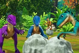 帮帮龙瞒着洛齐去探险，两块石头能碰撞出火花，迅猛龙推石头回家视频封面