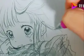 看看漫画老师是如何画一位正在哭泣的小女孩，看着好心疼视频封面