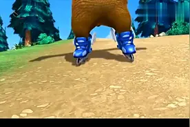 熊出没：熊二捡到光头强的无敌火箭靴，以为是溜冰鞋，结果飞上天