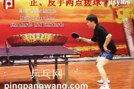 乒乓球结合技术：正、反手两点搓球GIF教学图片