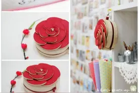 不织布玫瑰花零钱包 首饰品包图片