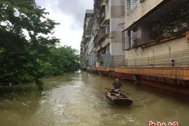广东民众淡定迎接特大暴雨：水漫脚边照跳广场舞图片
