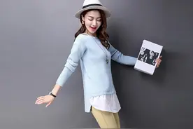 春季针织假两件上衣，天衣无缝的配合，让百搭成为可能图片