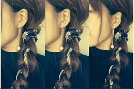 手残也能学会！丝巾搭配发辫的复古造型DIY！图片