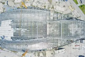 宁波市奥体中心三大场馆已具雏形，羽毛球、乒乓球、篮球、网球、射箭、壁球、跆拳道、台球等等 以后这些场地这里都有！图片