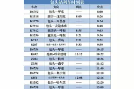 最全最新包东/包头站列车时刻表，果断收藏！图片