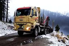 大货车司机强行调头，悬崖边显露高超绝技！图片