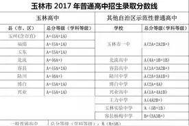 玉林市2017年普通高中招生录取分数线出炉！图片