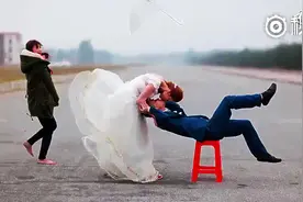 原来婚纱照是这样拍出来的，真是醉了图片