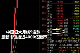 恒大股价破30港元 市值逼近4000亿港元连超万科、新鸿基图片