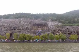 雨润龙门 龙门石窟伞花朵朵醉美黄金周图片