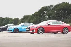 新奥迪RS5直线加速对战宝马M4和奔驰AMG C63S，看谁才是真正的西装暴徒