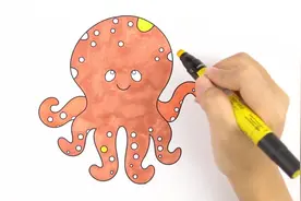 宝妈必学简笔画之教宝宝快速画一只可爱的章鱼宝宝