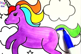 幼儿启蒙简笔画之彩色独角兽的画法，学前宝宝的艺术早教课程！