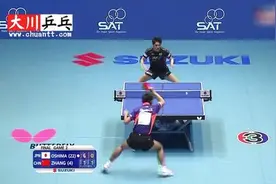 张继科vs大岛佑哉2015乒乓球亚锦赛继科狂吃发球图片