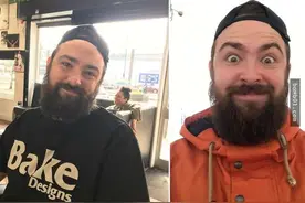 他剃光留了2年的胡子后在超市巧遇妈妈，妈妈的反应让人笑出内伤图片