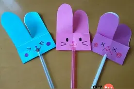 亲子手工萌萌兔竹蜻蜓折纸图解教程图片