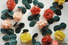 亲子手工可爱的悬挂纸花球折纸图解教程图片