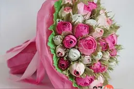 一束精美的糖果玫瑰花折纸图解教程图片