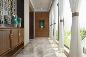 中森林语美墅三室两厅装修效果图 水墨雅致新中的200大平层图片