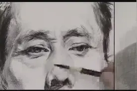 手绘视频：素描头像 男中年正面素描头像 帅气视频封面