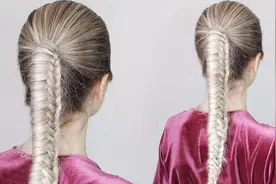 一款中长发扎成无刘海高马尾辫发型编发教程 增添阳光娇俏之美