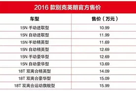 国内新车上汽通用别克2016款英朗上市 售10.99-15.99万元图片