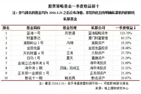 2016年一季度阳光私募九大策略排行榜图片