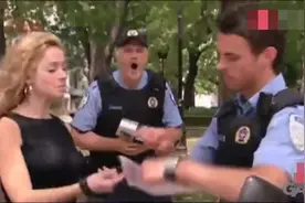 外国街头搞笑恶搞，只要吻了交警就可以不开罚单！视频封面