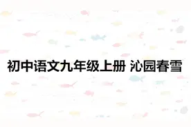 初中语文九年级上册 沁园春雪视频封面