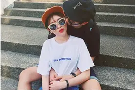 夏季韩国原宿BF风情侣装短袖T恤图片