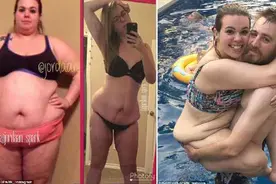 三百斤女子减掉一半体重，兴奋庆祝第一次被丈夫抱起图片