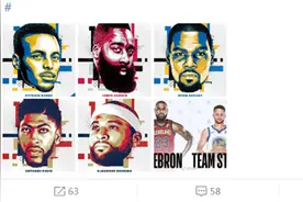 NBA全明星首发出炉！詹姆斯成历史第一人，威少落选图片