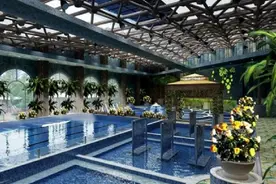 冬季好去处 怀来泡温泉 室内温泉游泳馆 露天温泉泡池图片