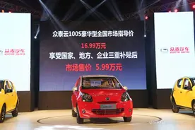 众泰云100S正式上市 续航280公里仅售5.99万图片