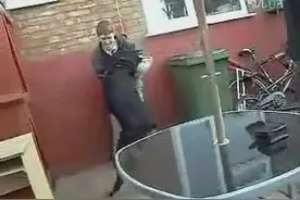 强壮的纯种罗威纳保护主人，居然不蒙面，不怕记仇吗？