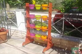 花友们看过来,怎样制作木质露台花架图片