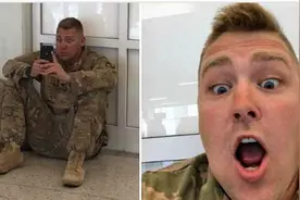 美国一士兵因飞机晚点在机场视频通话见证女儿出生图片