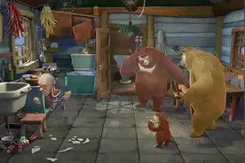 熊出没，光头强治冻疮，没想到越治越严重，最后被熊大扛去医院