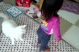 小女孩欺负猫咪被妈妈教训，委屈的嚎啕大哭视频封面