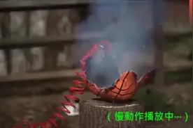 夏天给篮球充气要千万小心，来看看篮球爆炸的威力有多大！